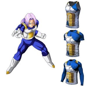 Męskie koszulki męskie T-koszulka Homme Kostium kompresyjny Vegeta Tshirt Son Goku Fitness Leggins Shorts SportWear204G