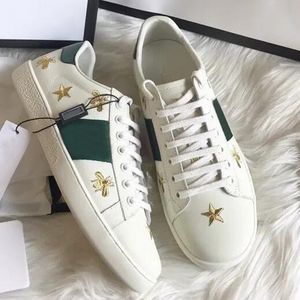 White Casual shoes women Travel 100% leather lace-up sneaker fashion lady designer Running Trainers Letters woman shoe Flat Printed Men gym sneakers size 42-44 With box