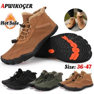 820 Men Winter Boots Snow Barefoot Casual Shoe Women Warm Plush Cotton Shoes for Trekking Climbing Working High Ankle Boot 231018 S a s