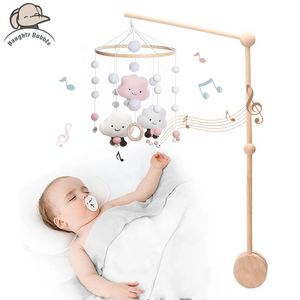 Mobiler 1Set Cartoon Wood Bed Bells For Kids Assembly Rattles Bracket Born Baby Toys Spädbarn Crib Mobile Bell Accessories 231017