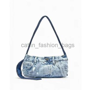 Omuz Yeni Fasion ve Bag Vintage Wased Blue Fermuar Tasarımcı Crossbody Bag Günlük Denim Kadın Kotları KOLEJ KIZ KIZ BAGSCATLIN_FASHEST_BAGS