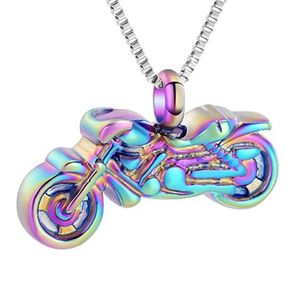 Pendanthalsband Motorcykelkremationsmycken för Ashes Penadant Urn Locket Rostfritt stål Keepsak Memorial Necklace295p