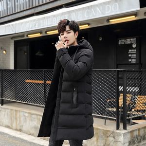 Masculino para baixo parkas outono inverno mais longo quente grosso capuz casaco outwear outfits clássico à prova de vento bolso parka masculino 231018