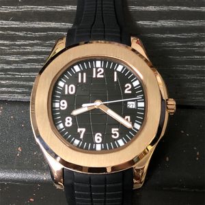 Designer-Herrenuhr mit mechanischem Uhrwerk, Kautschukband, Stahl, mehrfarbig, 40 mm