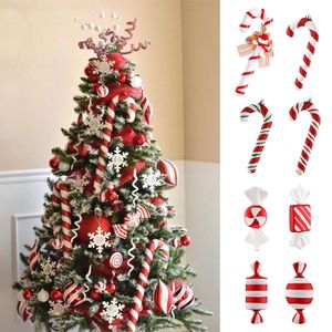 Juldekorationer Big Candy Cane Canes Tree for Home Party Year Xmas Hanging Ornament 231017