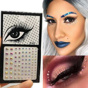 5PC Tatuagens Temporárias 35 Cores Olhos Rosto Strass Adesivo Glitter Sombra Delineador Jóias Maquiagem Diamante Cristal Tatuagem Adesivos 231018