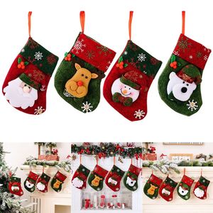 Juldekorationer Stocking Mini Socks Xmas Tree Hanging Decor Santa Claus Candy Gift Bag For Home Year Navidad Pendant 231018