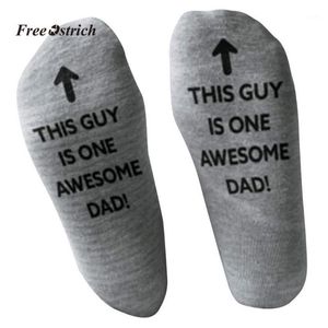 Ostrich Clothes Sock 2019 Men 'Awesome Dad' Father Present Letter Print Funny Mid Short Socks Running Socks Men roliga 292D