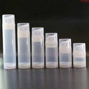 Transparent Clear Essence Pump Plastic Airless flaskor för Lotion Cream Shampoo Bath Tomkosmetiska behållare förpackning 100pcsgoods Arcdh