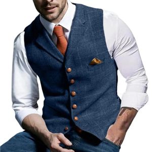 Mens Jaquetas Coletes Tweed Terno Roupas de Negócios para Homens Colete Listrado Steampunk Colete Groomman Casamento Brwon Jaqueta Cinza Preto 231018