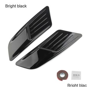 1 Pair Car Exterior Decoration Hood Stickers Black Side Air Intake Flow Vent Er Decorative Car-Styling Drop Delivery Dhqdm