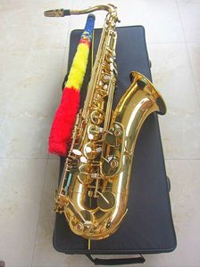 Sassofono tenore professionale in Sib Strumento musicale placcato oro in ottone Sax B bemolle di alta qualità con custodia