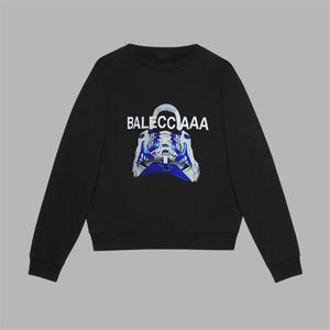 Mäns plusstorlek hoodies tröjor Nya AOP Jacquard Letter Printing Sticked tröja Anpassad Jacquard Stickmaskin Förstorad detalj Rund halströja T6V04