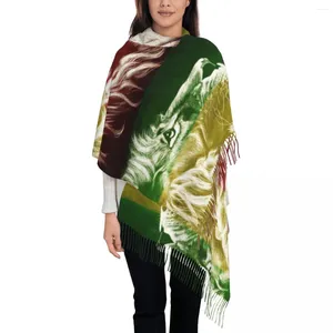 Lenços Rei de Judá Rastafarian Rasta Leão Xale Envoltório para Mulheres Inverno Quente Lenço Longo Jamaica Bandeira Jamaican Neckerchief