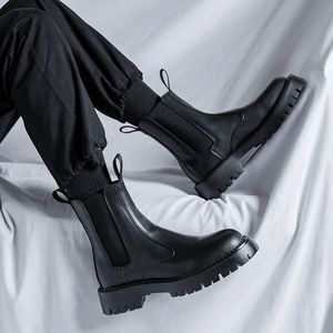 746 anti -primavera masculina de melhor botão britânica botas de estilo sólido sapatos simples para homens 231018