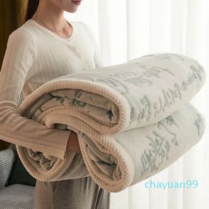 Filtar vinter förtjockning varm mjölkfleece filt dubbelsidig flanell quilt multifunktionell burk filt mjukt soffa täckark