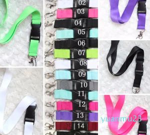 Lanyards Complement الهاتف المحمول Lanyards سلسلة مفاتيح سلسلة العمل معرف بطاقة الرقبة حزام أزياء الشعار الأسود لألوان الهاتف