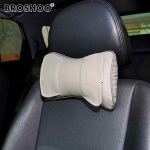 Almofadas de assento BROSHOO 1 par venda quente qualidade superior couro genuíno encosto de cabeça pescoço travesseiro almofada de descanso de carro travesseiro de carro estilo de carro frete grátis Q231018