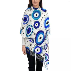 Scarves Evil Eye Scarf For Women Warm Winter Cashmere Shawls And Wrap Greek Amulet Nazar Lucky Long Large Shawl Daily Wear