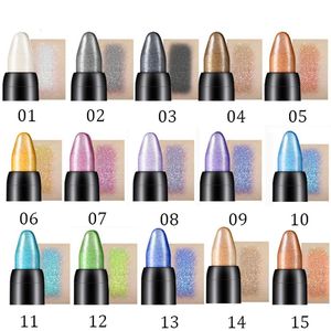 Eye Shadow 15 Color Pearlescent Eyeshadow Eyeliner Pencil Waterproof Glitter Matte Nude Makeup Pigment Pen 231017