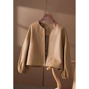 Pelle da donna in ecopelle di alta qualità PU giacche in pelle donna primavera autunno corto semplice cappotto femminile giacca da donna Femme 231018