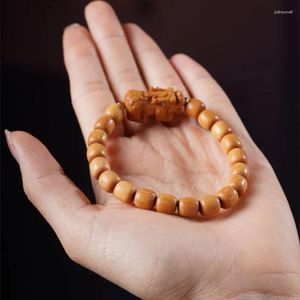 Bracciale con lingotto fai da te con perline a botte in legno di sandalo