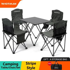 Kampmeubilair Draagbare campingtafel met vier klapstoelen Set Sets Buiten Tuin Picknicktafel Stoel Waterdicht Ultralicht Opklapbaar bureau 231018