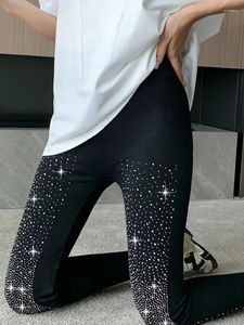 Women's Leggings Fitness Rhinestone Skinny Shiny Diamond Women Pencil Pant Gym Sports Tights