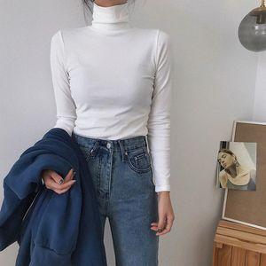 Damskie dzianiny Koszulki jesienne z długim rękawem Turtleeck Tops Slimes Dno Thirt Korean Fashion Sweater Harajuku Pullover Women Odzież 231018