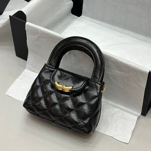 23K Fransa Kadın Pırlanta Kafes Üst Sap Vintage Lambskin Çantaları Siyah Kellys Altın Metal Donanım Dönüş Kiliti Çoklu Pochette Lüks Çantalar 12x4.5x8cm 19x7x12cm