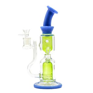 Narghilè Recycler Bong in vetro 14mm Giunto femmina Olio Dab Rigs Tubi dell'acqua spessi con ciotola di vetro