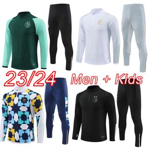 2023 2024 Algerien Fußball-Trainingsanzug mit langen Ärmeln, Herren- und Kinder-Set, 23 24 Fußball-Trainingsanzug für Erwachsene, Kinder-Jogging-Trainingsanzüge, Algerien-Überlebensfußball