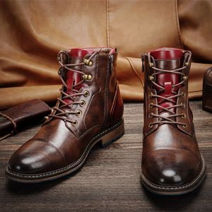 Men Winter Fashion 761 Round Rovel Meather Head Leather Seale Sleigned Sleeved Frock Men's Boots 231018 'S 31