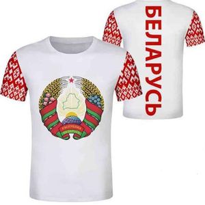 Vitryssland T-skjorta skräddarsydd namn nummer Print Po Gray BLR Country T-shirt av DIY Russian Nation Flag Vitrysslands kläder2472