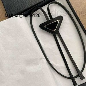 Neck Ties Designer Leather designer tie womens mens bolo ties enamel triangle thin drawstring cool solid color black white shirt formal luxury neck