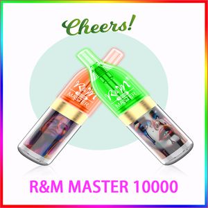 RM MASTER 10000 2%/5%/3%/0%PULDS 10000 PULDS Kapacitet 20 ml E Liquid Rechargeble Battery med typ-C Port RGB Flash Light Crazvapes
