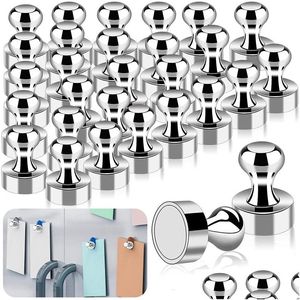 Magnets Magnets 12 24 48Pcs Super Strong Magnetic Push Pins Neodymium Magnet Refrigerator Kitchen Whiteboard Durable Thumb T Dhgarden Dh3So