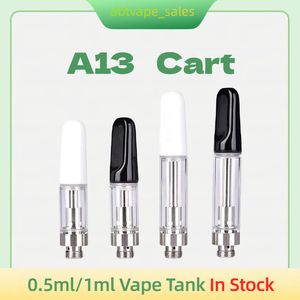 Shenzhen A13 Vape Sepetleri Ampul Pyrex Yağ Cam Tek Kullanım Kartuş 0.5ml 1.0ml Vape Yağ Atomizer 10.5mm Çapı 510 İplik Kalın Yağ Kartuşu Üreticisi Besleme