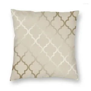 Pillow Personalized Elegant Metallic Moroccan Quatrefoil Trellis Pattern Case Decoration Abstract Geometric Cover