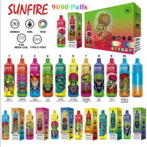 2023 Shenzhen mais vendido Sunfire 9000 Pushs 9K Vape e Vape Tornado de Cigarro 7000 Pushs recarregáveis 9000 7000 10000 Dispositivo