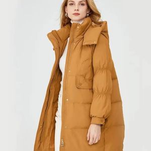 Piumino da donna Parka invernale moda per donna Piumino lungo con cappuccio caldo da donna Anatra bianca antivento Capispalla da neve 231018