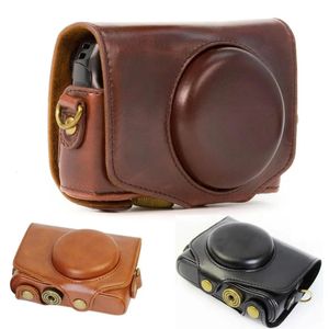 Camera bag accessories Full body Precise Fit PU leather digital camera case bag cover with shoulder strap for PowerS SX740 SX730 SX720 231018