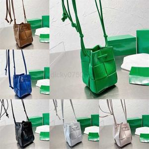 Handtasche Bvs Pillow Jodies Chain Messenger Bag aus echtem Schaffell mit Logo Y Italy Green Bucket Bag Color Blueprint Woven Leather Messenger Washing Happy 8C7T