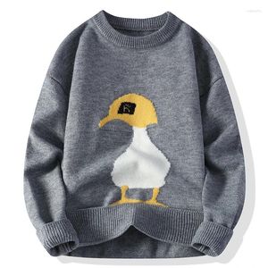 Men's Sweaters 2023 Mens Cartoon Round Neck Knitted Soft Warm Male Casual Pullovers Men High Quality Autumn Winter Vintage Sweater