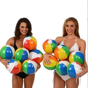 PVC Beach Ball Renkli Futbol Topu Şişirilebilir Top Plaj Oyuncak Açık Su Oyun Çocuklar Yetişkin Favor Spor Hediyeleri Promosyon