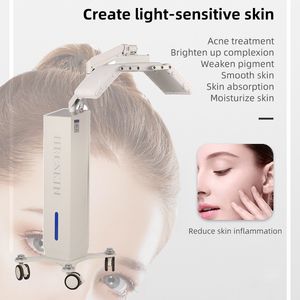 Terapia fotodinâmica multifuncional cuidados com a pele levantamento facial pescoço testa rugas remover tratamento acne 4 cores led aparelho de beleza