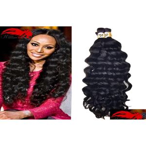 Hair Bulks Hannah Product 3 Bundles 150G Deep Curly Brazilian Bk Human For Braiding Unprocessed No Weft6537505 Drop Delivery Product Dhxjg