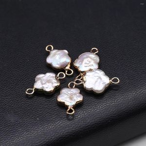 Anhänger Halsketten 2 stücke Natürliche Barocke Perle Anhänger Vergoldet Blumenform Für Modeschmuck Machen DIY Halskette Ohrring Handwerk