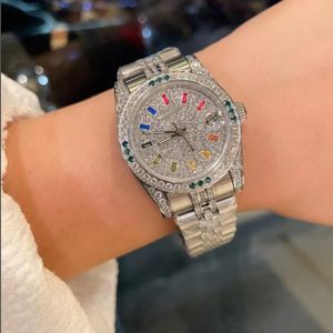 Znakomite Diamentowe Inkrustowane luksusowe designerskie zegarek Women Women 31 mm Pasek ze stali nierdzewnej Importowany Kwarc Ruch Wodoodporny RLX AAA Watch Wysoka jakość Montres