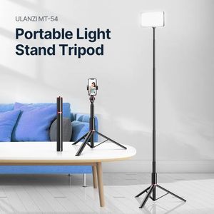 Stativ Ulanzi MT54 Metall Portable Light Stand med telefonhållare Mount Tripod Monopod för LED -videokamera Smarttelefonprojektor 231018